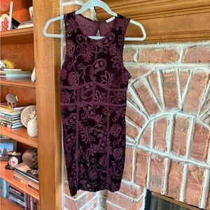 Free People Dark Purple Floral Mini Dress